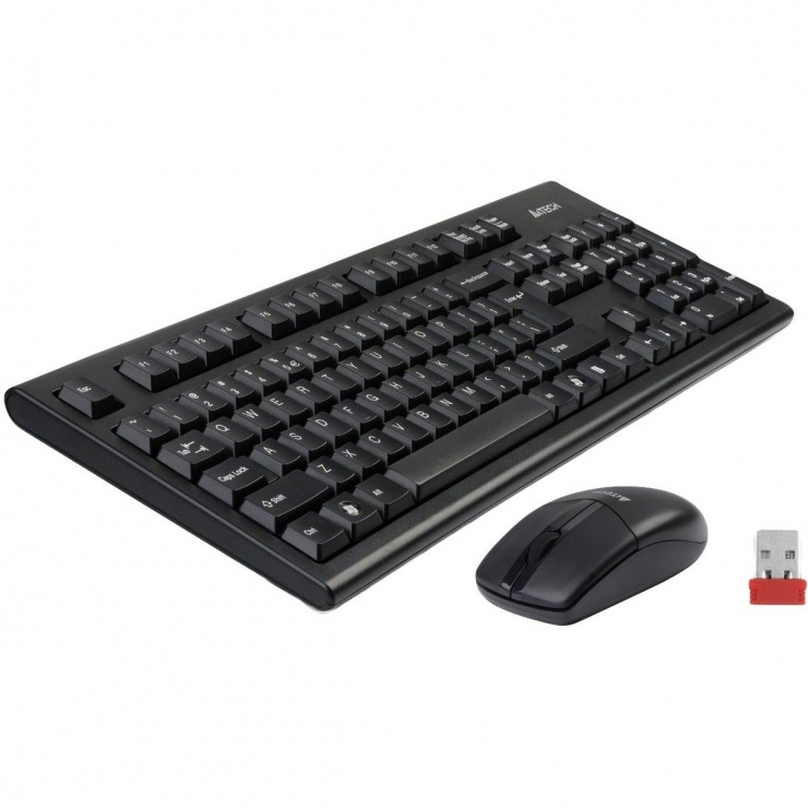 Kit tastatura + mouse Wireless Padless A4Tech 3100N 3100N imagine noua 2022